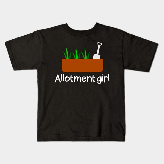 allotment garden girl Kids T-Shirt by happieeagle